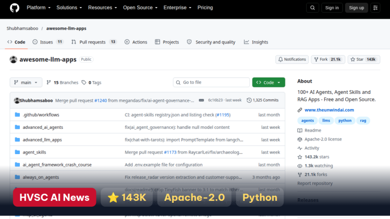 Awesome LLM Apps: hơn 100 ứng dụng AI mẫu để chạy thử