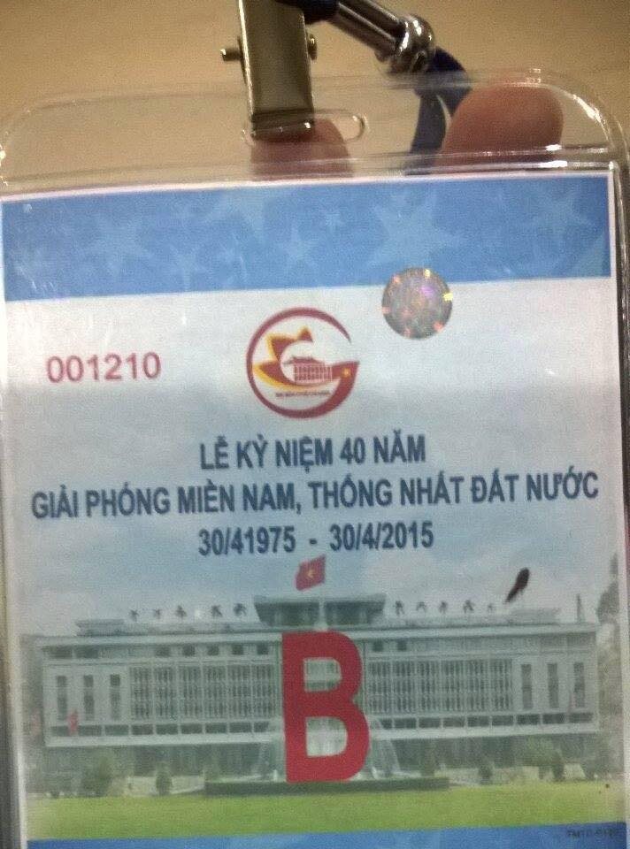 Thẻ đeo Lễ kỷ niệm 40 năm Giải phóng miền Nam, thống nhất đất nước, 30/4/1975 – 30/4/2015