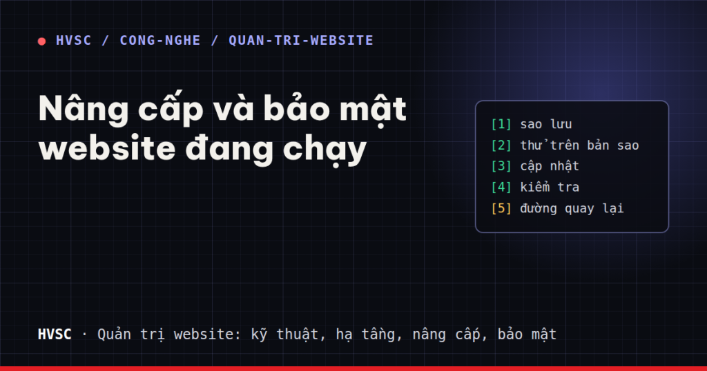 Ảnh minh hoạ: Nâng cấp và bảo mật website WordPress đang chạy: quy trình để không làm sập web