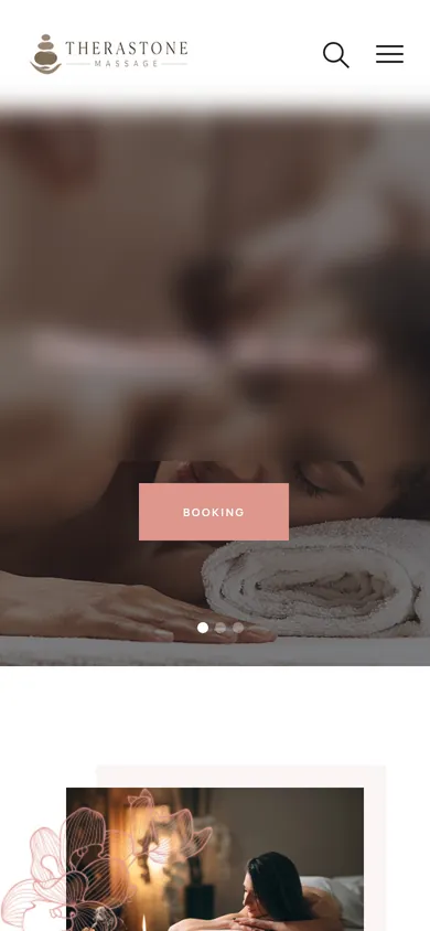 Ảnh chụp trang chủ therastonemassage.com trên điện thoại