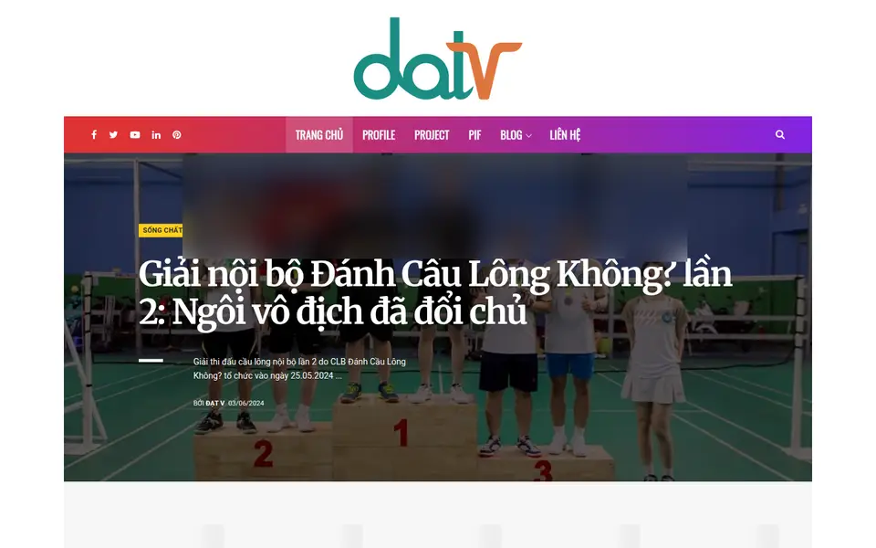 Screenshot of the datv.vn home page