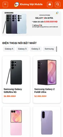 Mobile version of khuongvietmobile.com