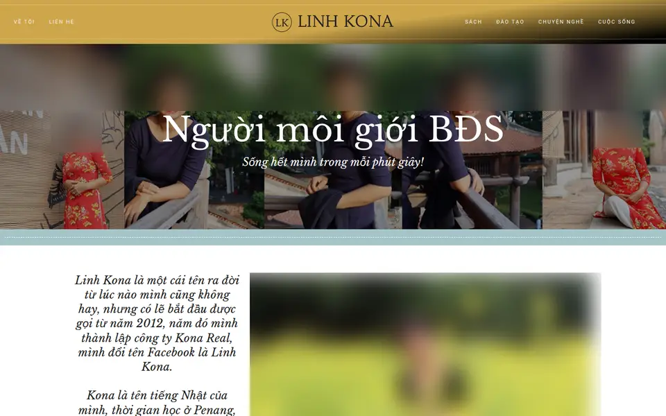 Screenshot of the linhkona.com home page