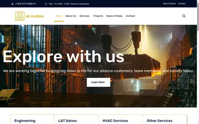 Screenshot of the h2global.vn home page