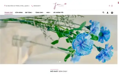 Screenshot of the janflower.vn home page