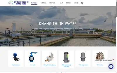 Homepage screenshot of khangthinhwater.com