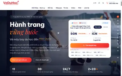 Homepage screenshot of veduhoc.vn
