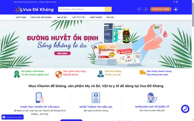 Screenshot of the vuadekhang.com home page